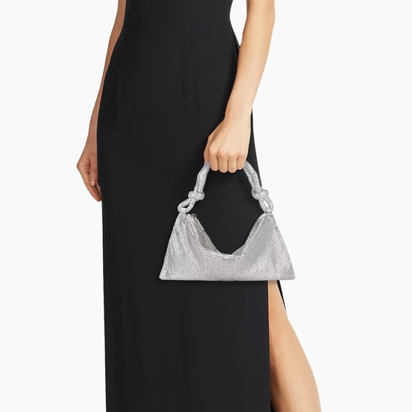 Cult Gaia nano Hera rhinestone chain mesh shoulder bag - silver - Picture 2 of 7